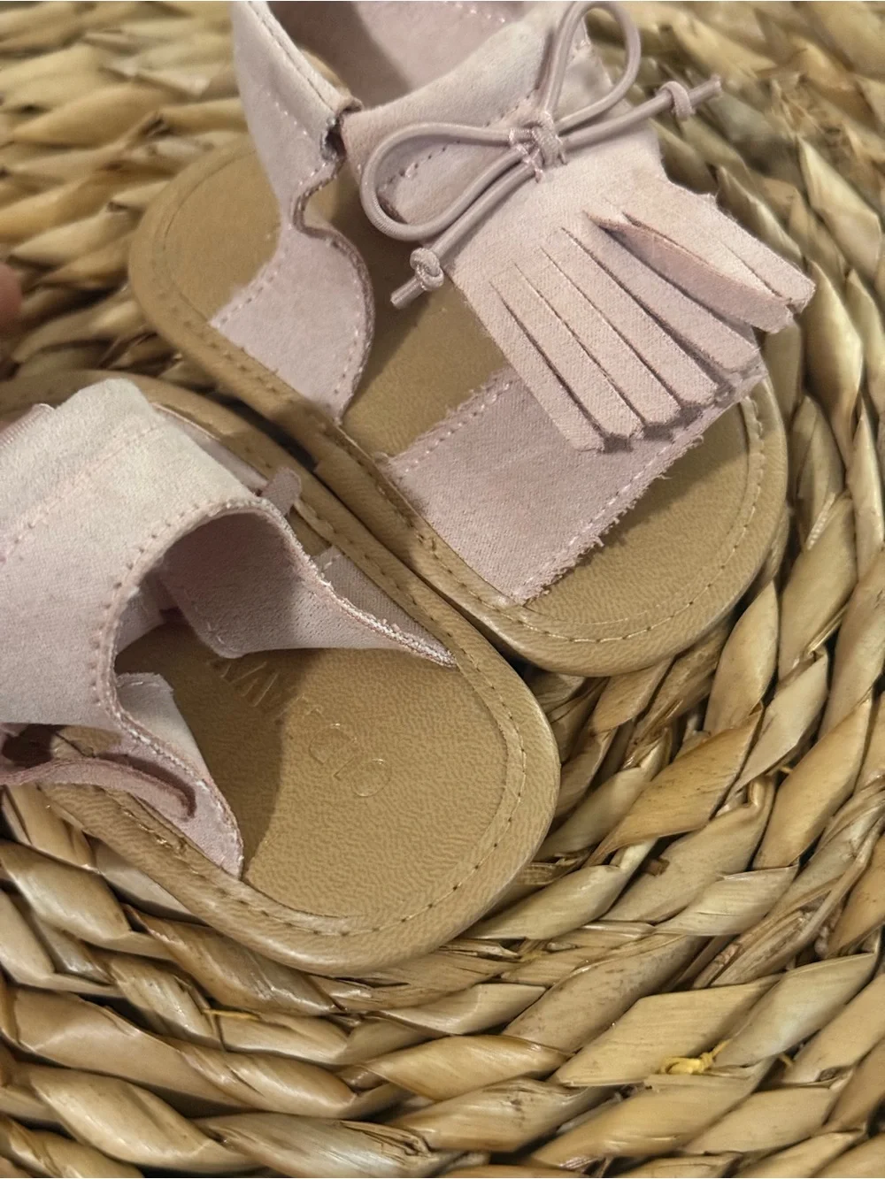 Old Navy Blush Pink Fringe Baby Walker Sandals